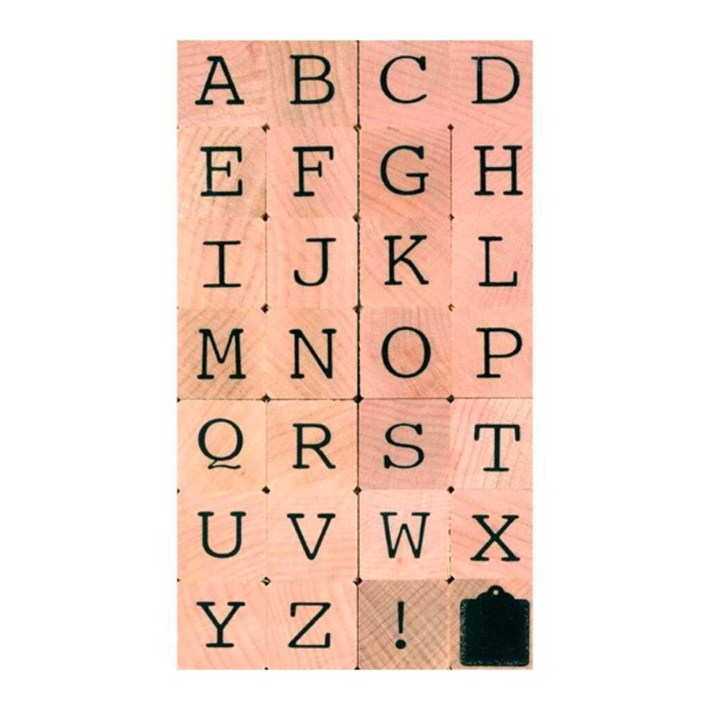 segells fusta alfabetic majusc. 2x2cm