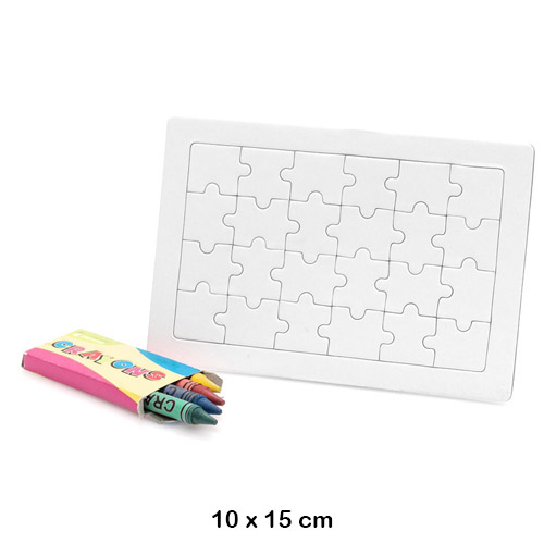 puzzle 24 piezas 15x10cm. + 4 ceras