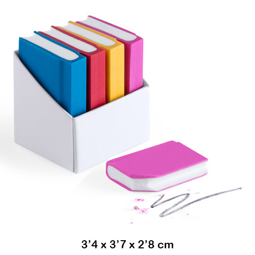 set gomas forma de libros crats