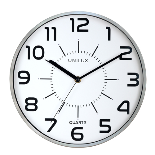 reloj pared pop 28cm unilux gris metaliz
