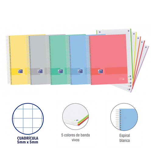 libreta a4+ esp. t/d 5x5 120h oxford