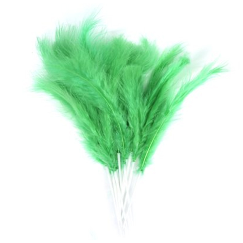 paquete 12 plumas mona 8cm.verde