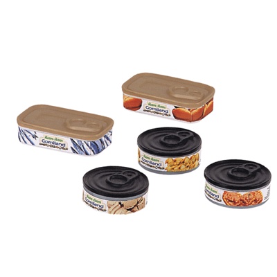 bolsa con 5 latas conserva de plastico