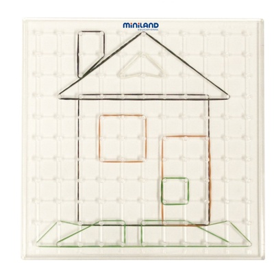 set 6 geoplanos 23cm. transparentes + ac