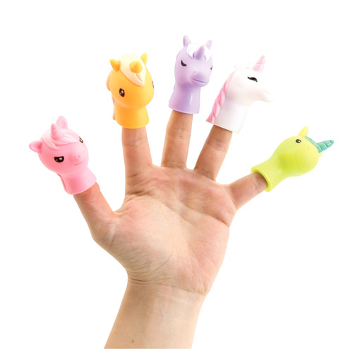 marionetas de dedo unicornio