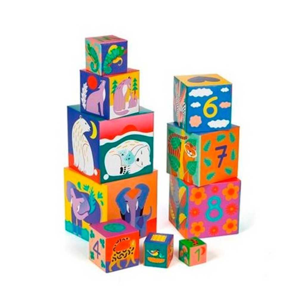 primera edad 10 cubos animales salvajes