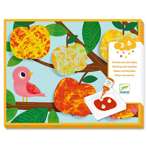 pintura pintar con canicas