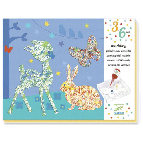 pintar con canicas desfile multicolor