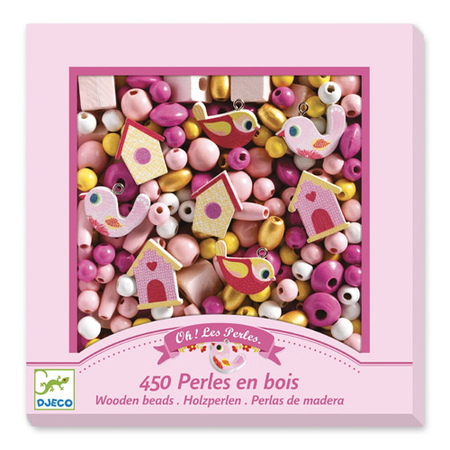 perlas de madera pajaros