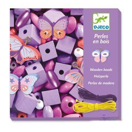 perlas de madera mariposas