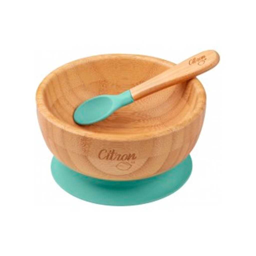 citron plato bambu con ventosa y cuchara