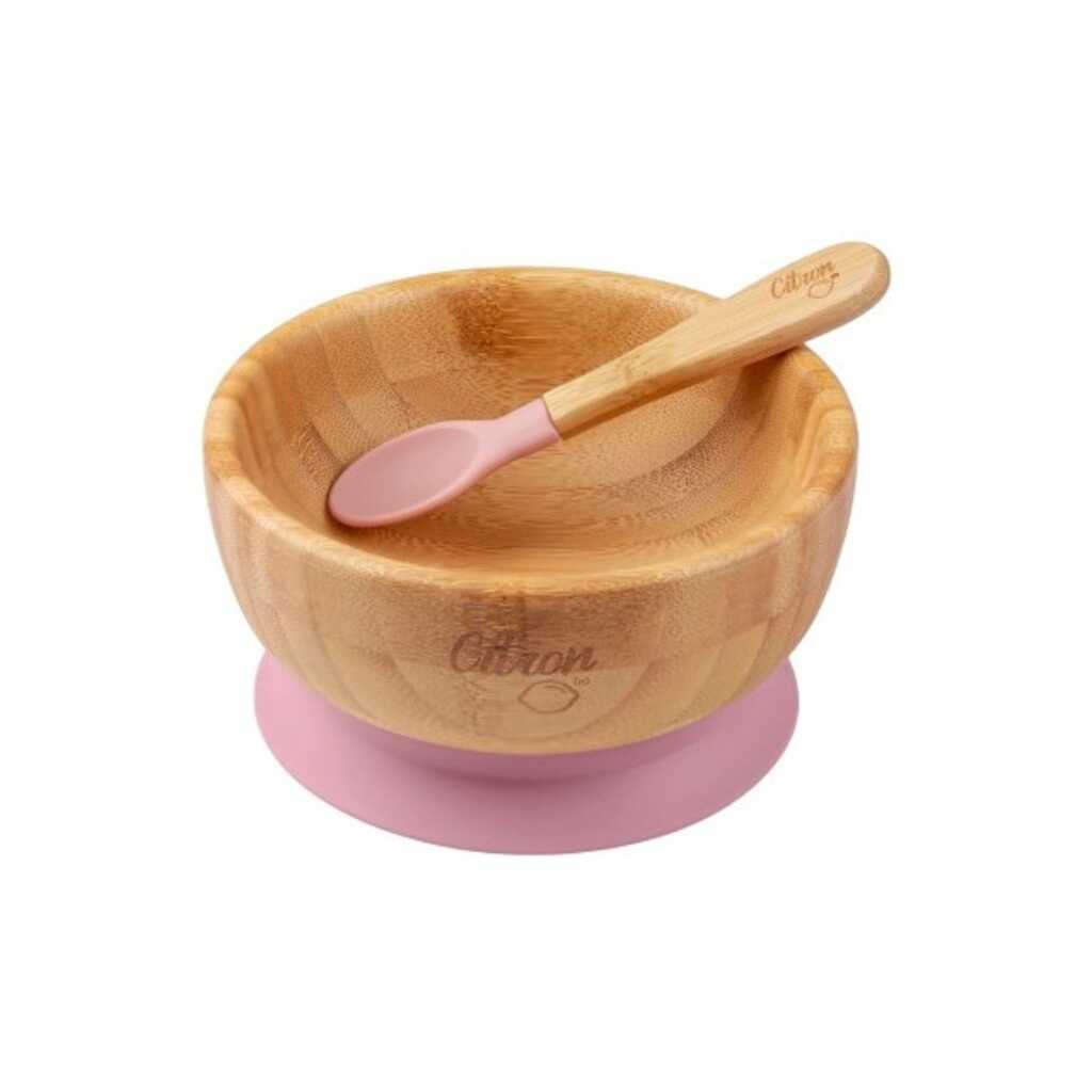 citron plato bambu con ventosa y cuchara