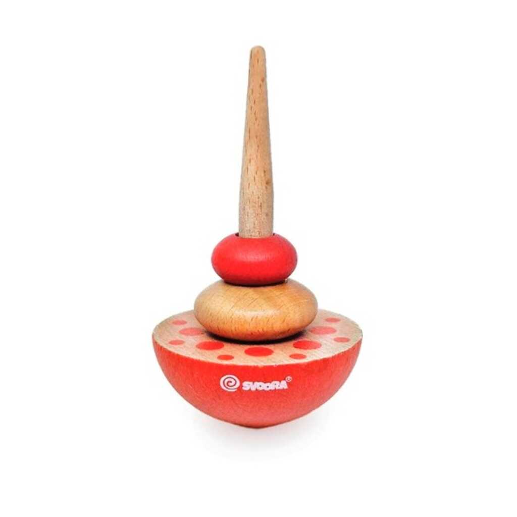 peonza madera geom roja