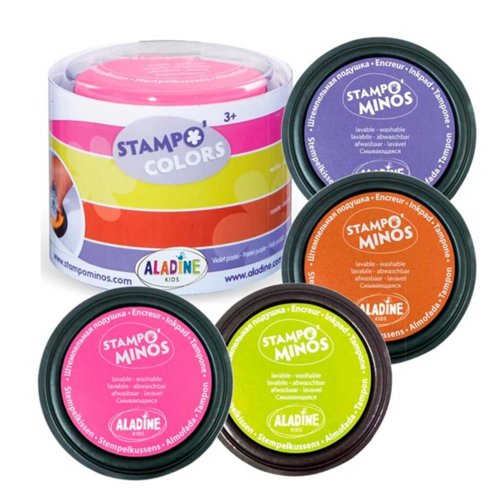 pack 4 tampones fucsia/verde/marron/lila