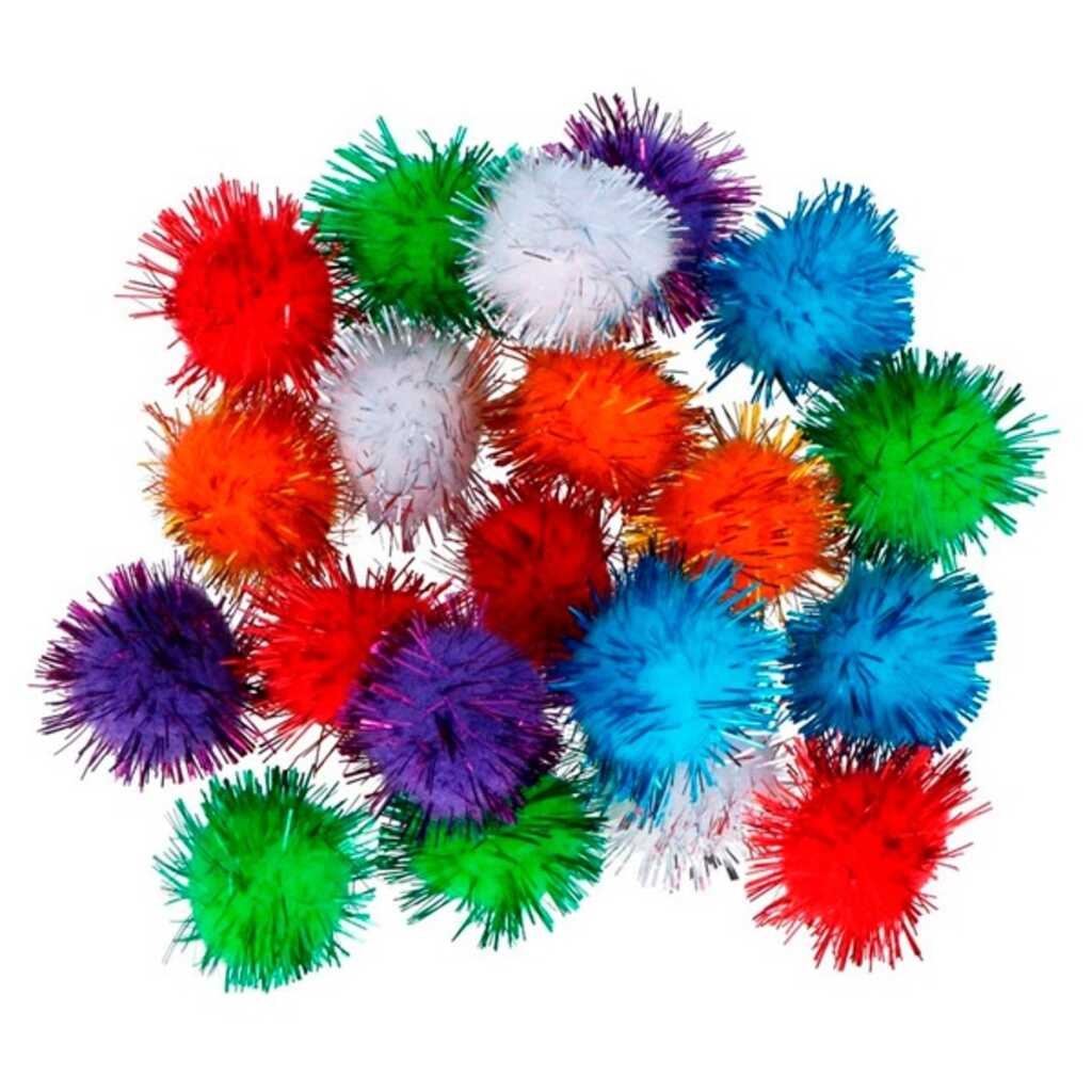 paq. 50 pompones 50mm colores brillantes