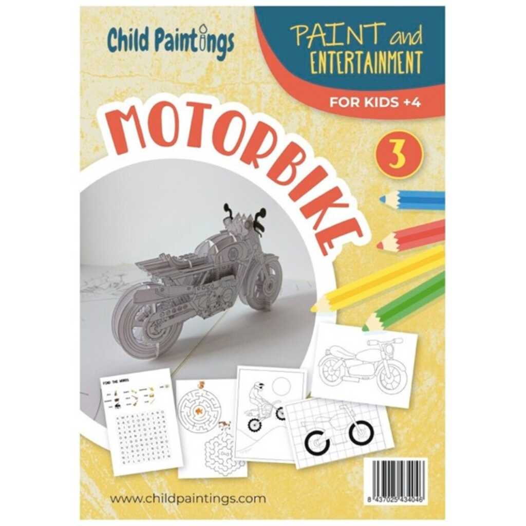 bloc para pintar figura 3d pop up moto