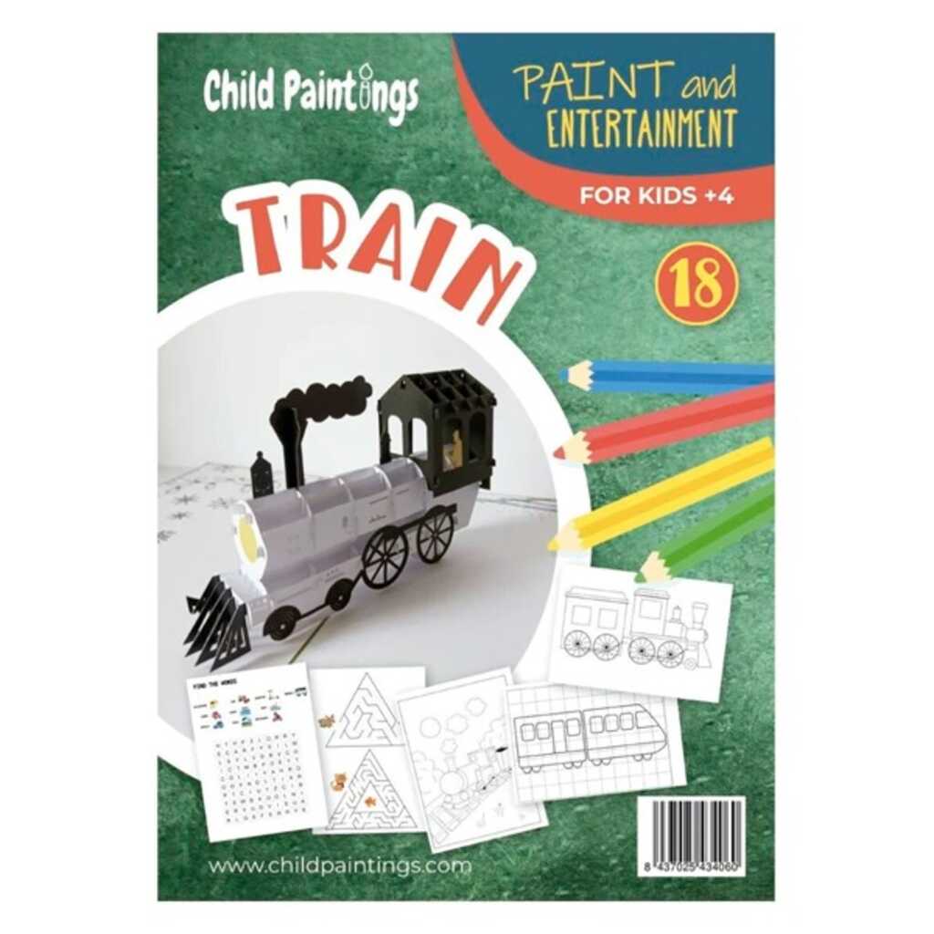 bloc para pintar figura 3d tren