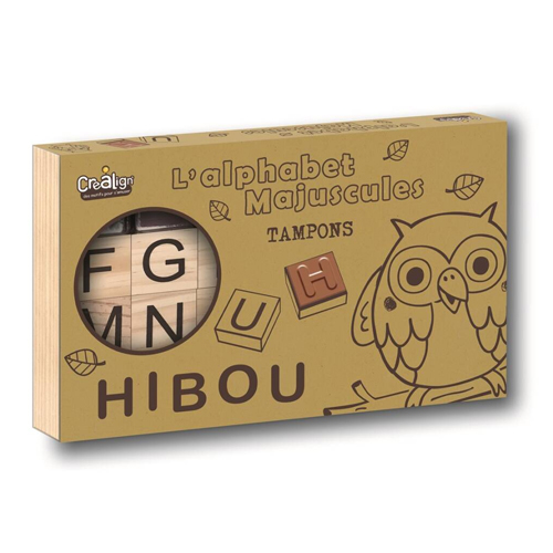 tampons alfabet majuscules suport fusta