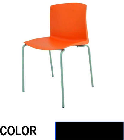 silla cloe conf. s/brazos poliprop. negr