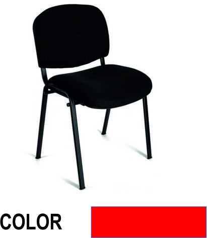 silla fissa s/brazos estruc negra rojo