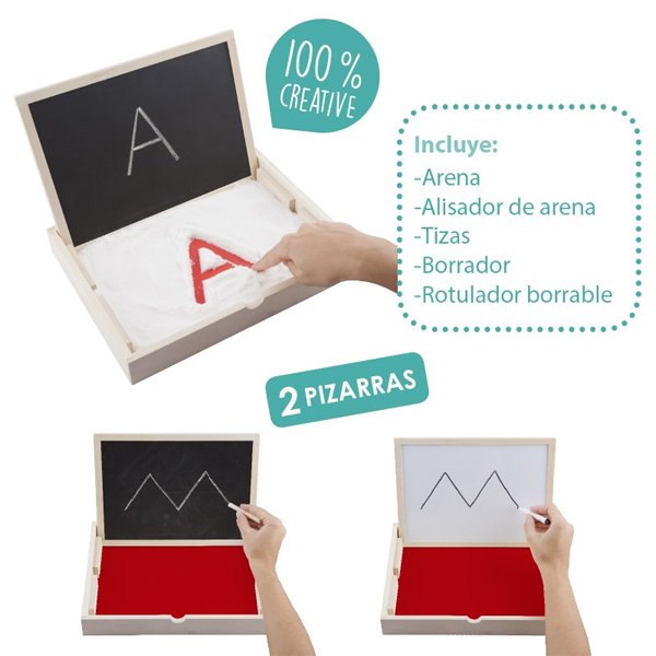 set bandeja y pizarra multisensorial xl