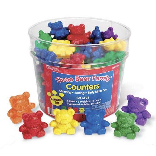 familia 3 ositos arcoiris para contar y