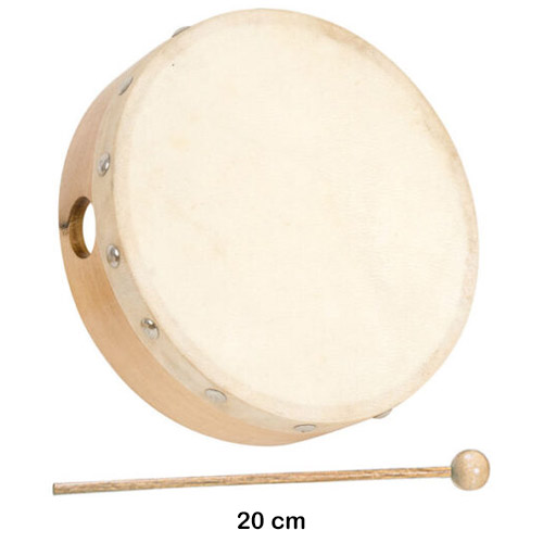 tamboril de piel natura sin cimbalos 20