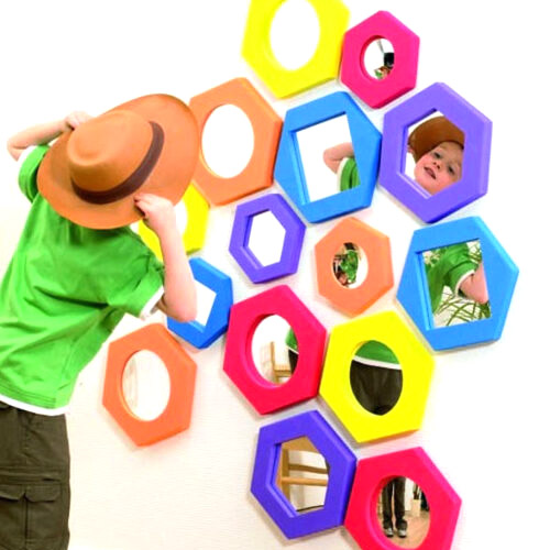 set de espejos hexagonales
