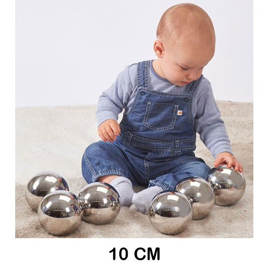 pelota misteriosa reflectiva color plata
