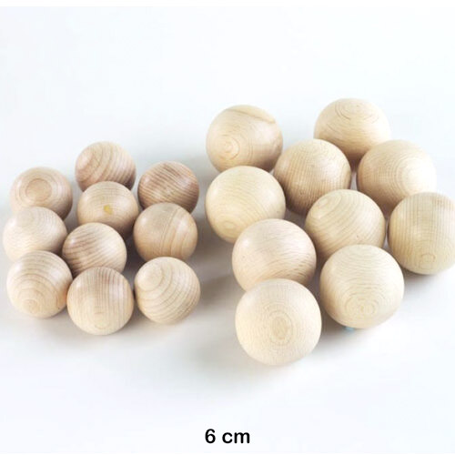 pack 10 bolas de madera 6cm