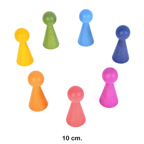 figuras de madera arcoiris - 7 piezas