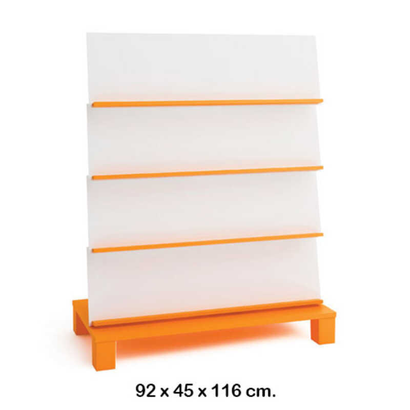 expositor de libros naranja