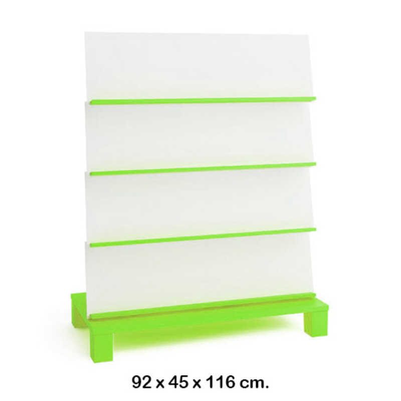 expositor de libros verde