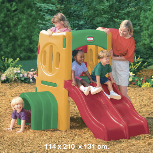 gimnasio para trepar con tunel y tobogan