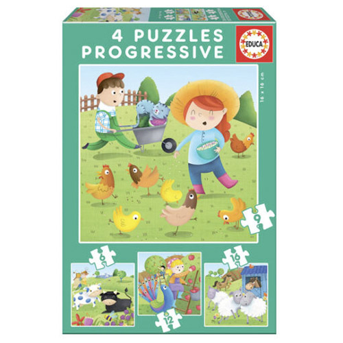 puzzles progressius animals de la granja
