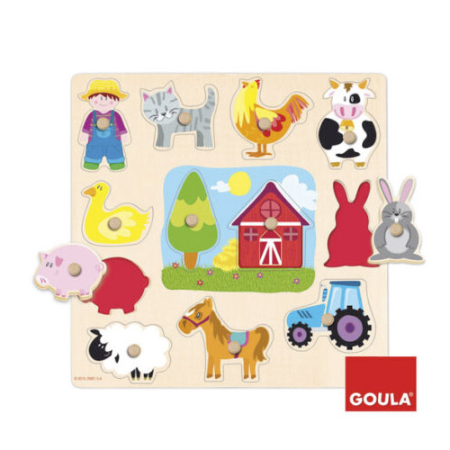 puzzle siluetas granja