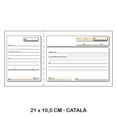 talonario recibos 1/3 catalan 100 hojas
