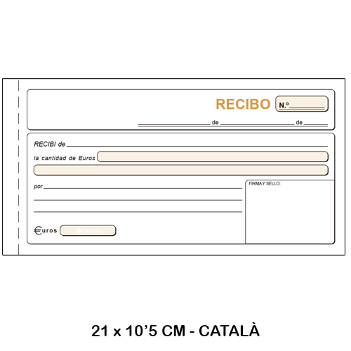 talonario recibos 1/3 50x2 hojas catalan