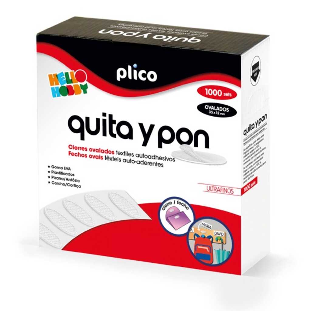 pack 1000 ovalos 35x11mm velcro adh blan