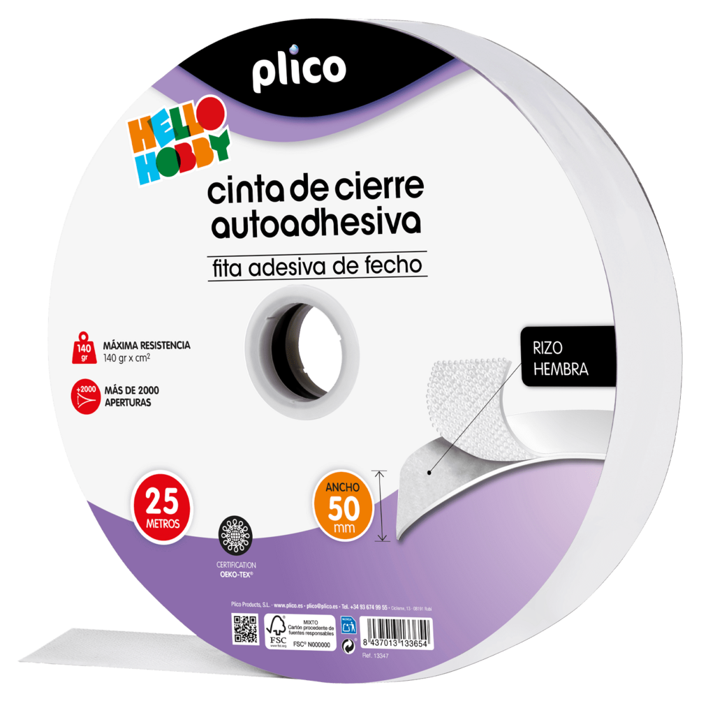 rollo velcro 25m/50mm blanco p.hembra
