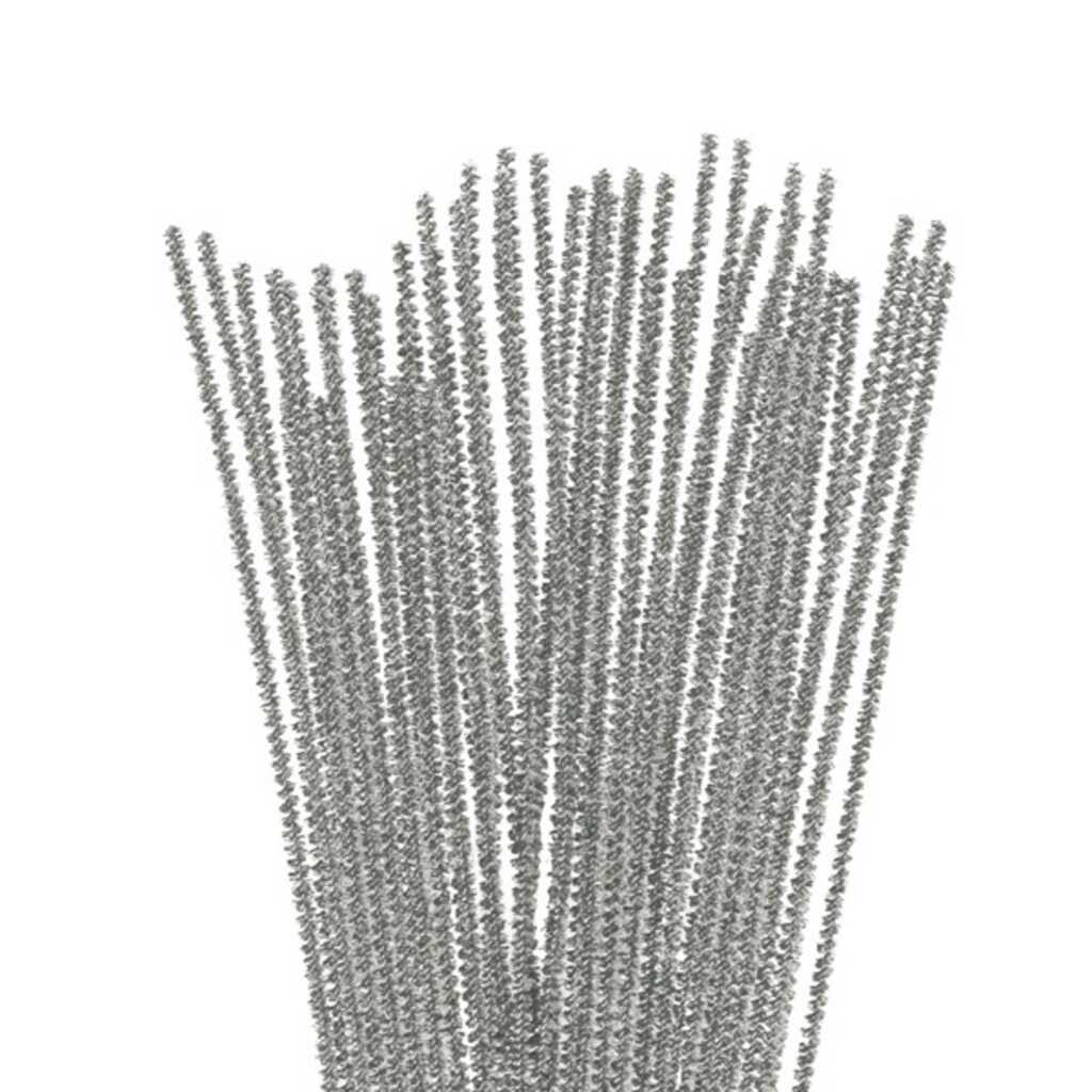 paquete 24 limpiapipas 6mm metaliz plata