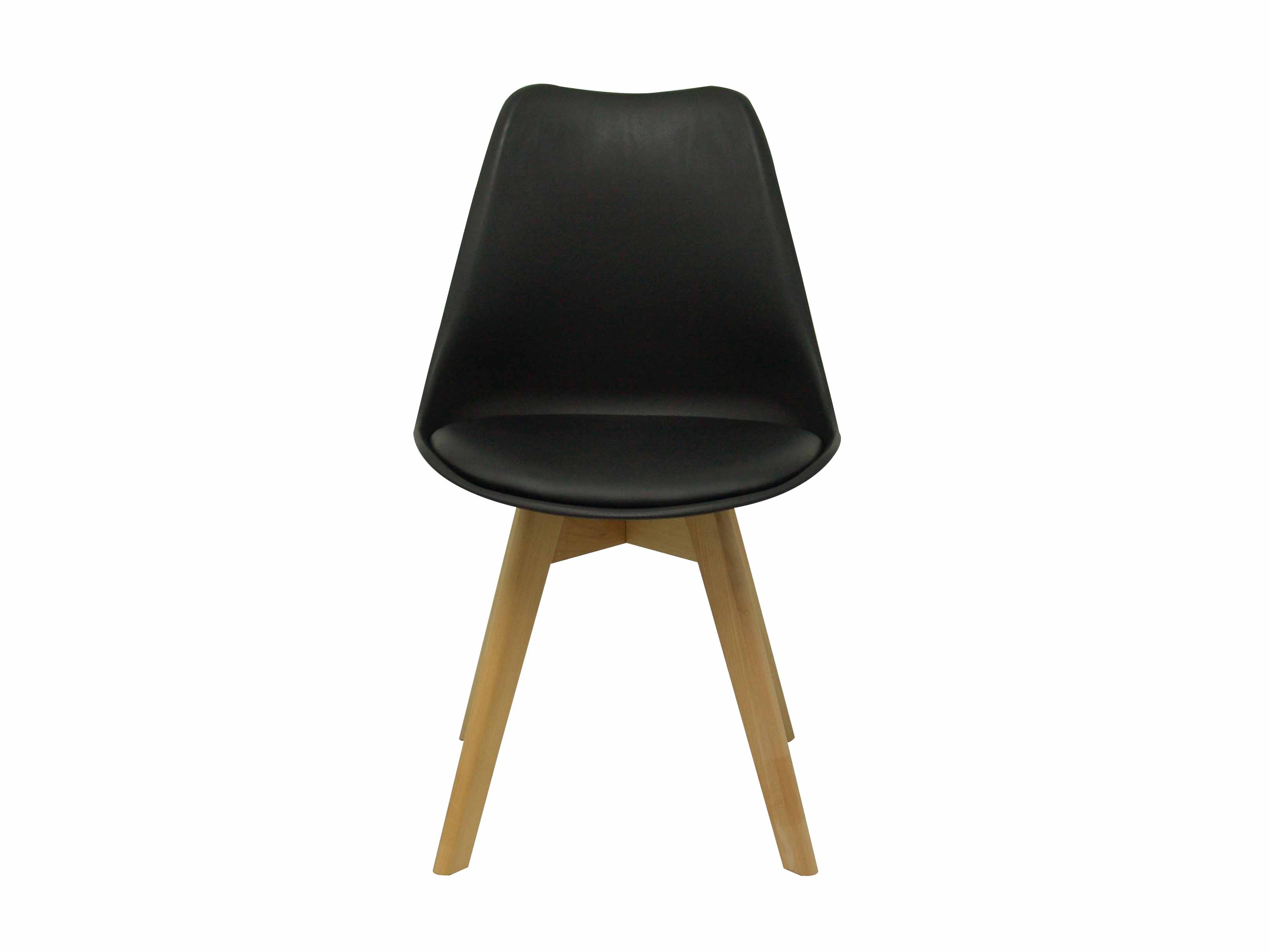 pack 4 sillas ergonomicas madera/pvc neg