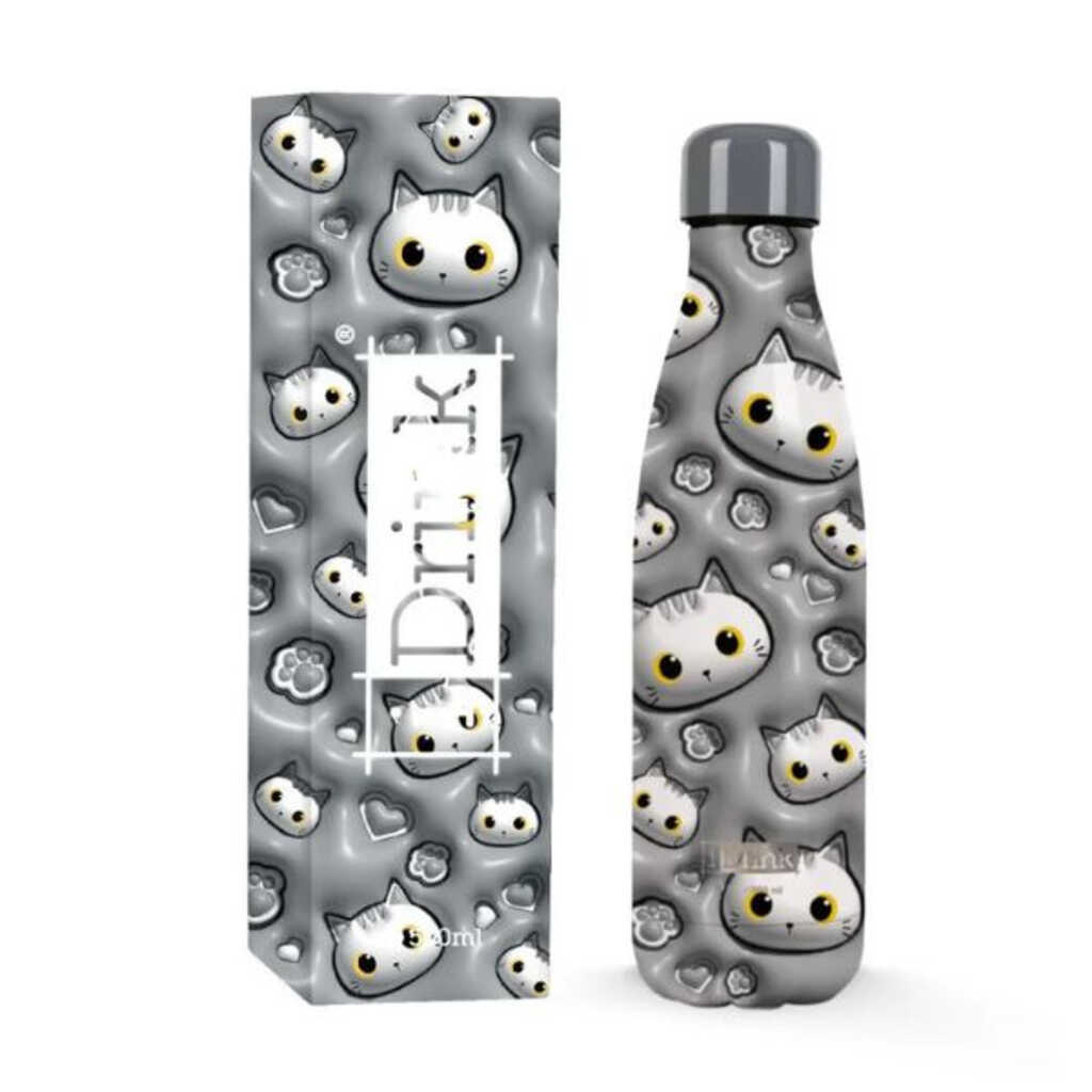 botella termica 500ml white cat 3d