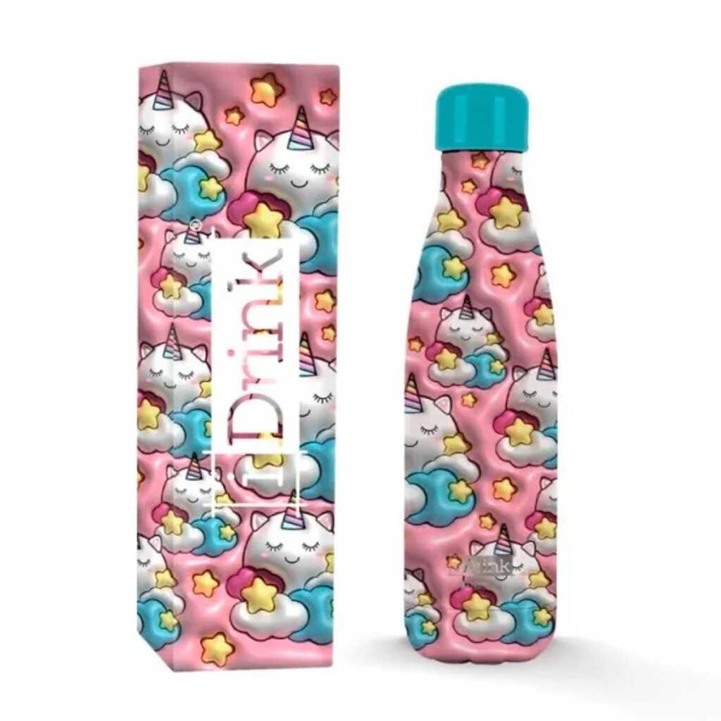 botella termica 500ml unicornio 3d