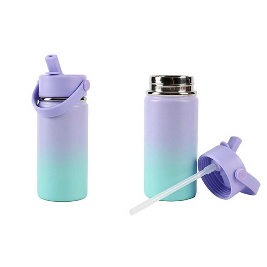botella termica 400ml asa azulado/lila