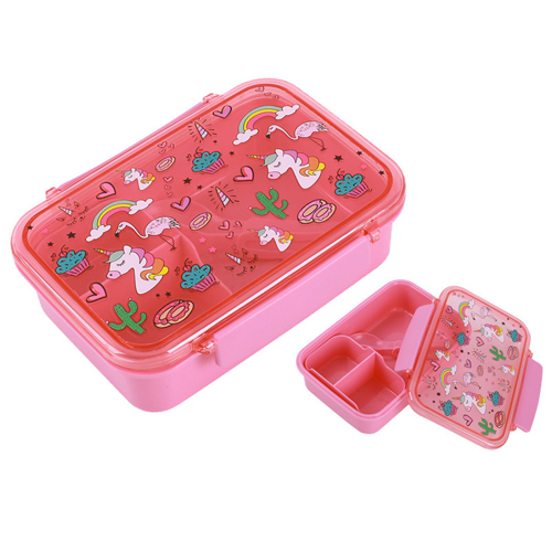 fiambrera con particion/tenedor/cuchara