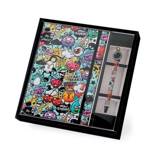 cuaderno a5+boligrafo graffitti