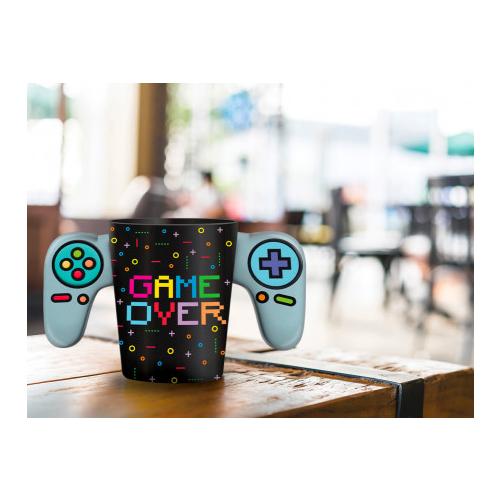 taza de ceramica game over