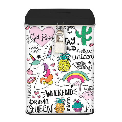 hucha con bloqueo unicornio