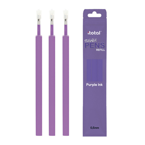 p. 3 recambios boligrafos borrables lila